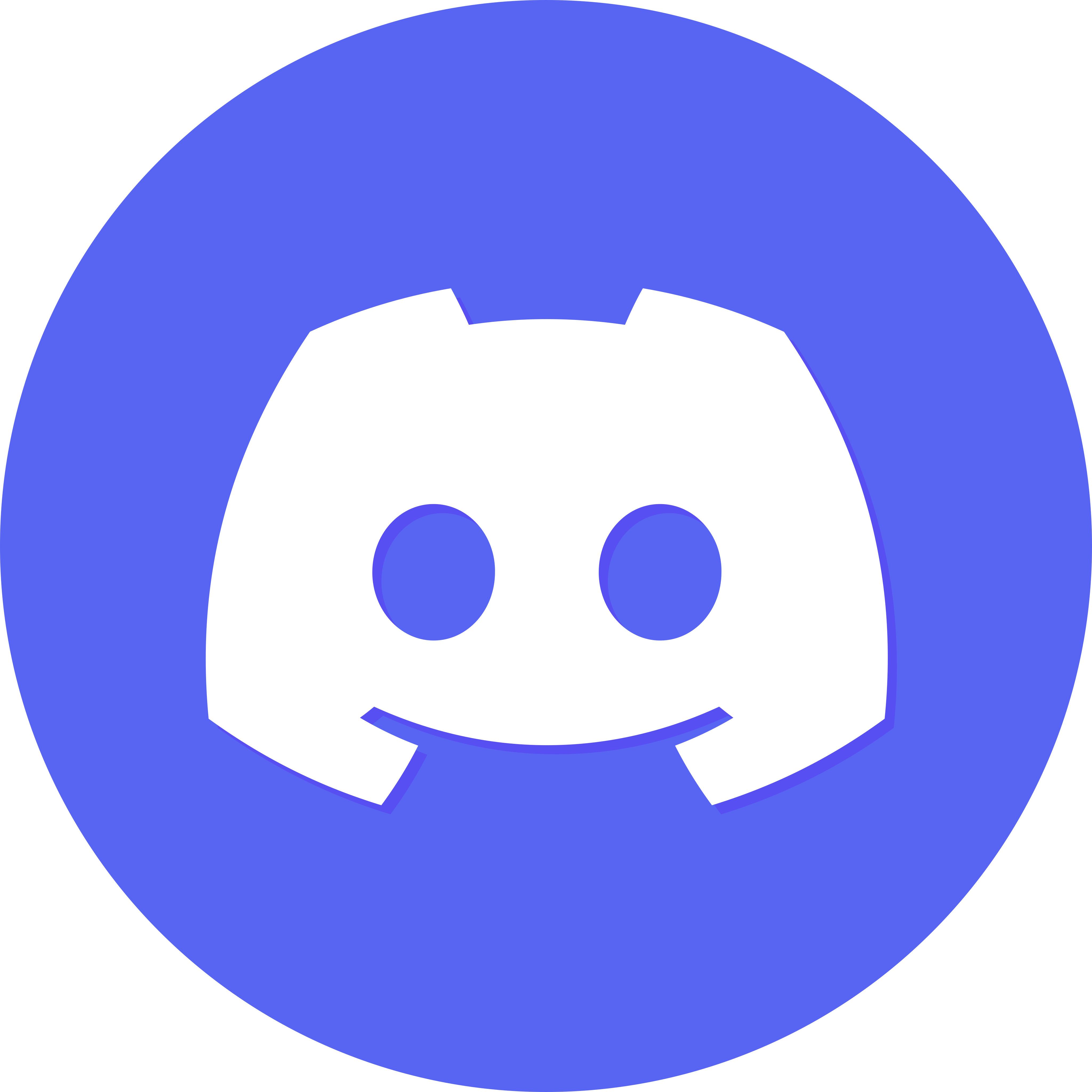 'Discord' logo, blue-purple circle with white controller figure in the middle.